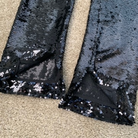 NEW Zara Sequinned Black High Waist Trousers Pants - Picture 10 of 11